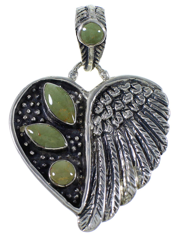 Turquoise And Sterling Silver Heart Pendant PX43002